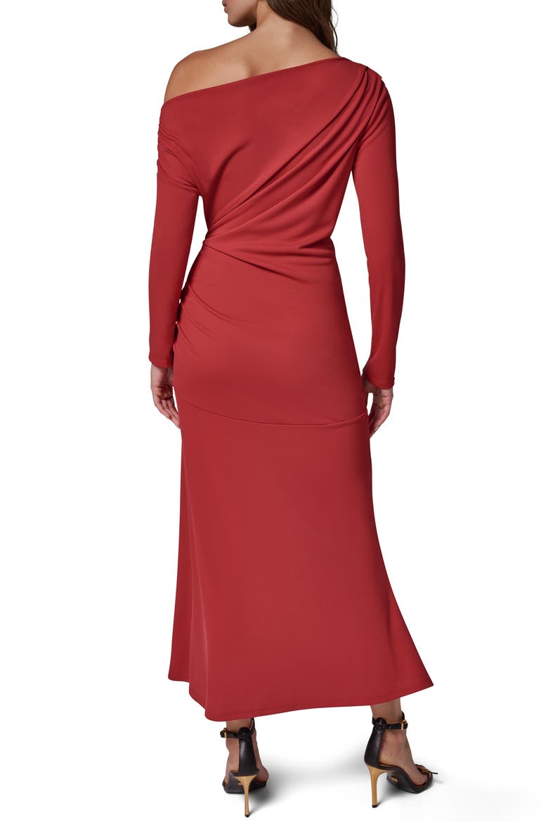 Asymmetric Long Sleeve Dress, Alternate, color, RED