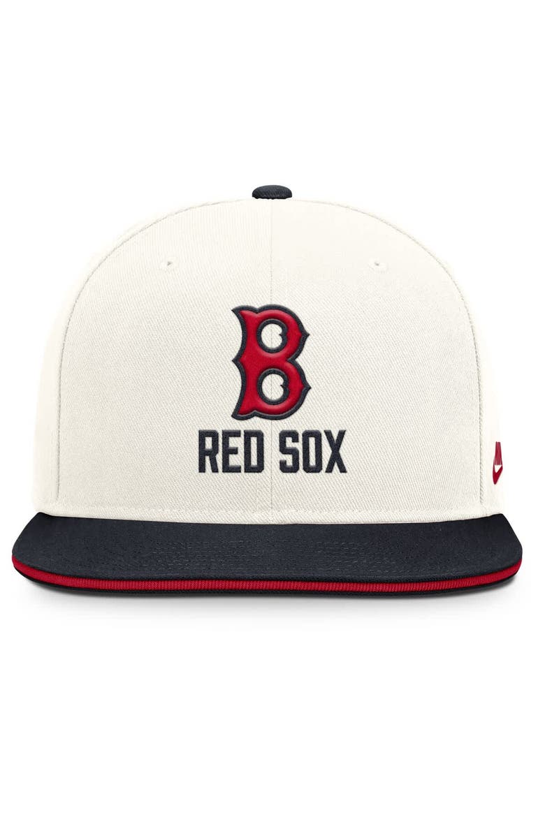 Men's Nike Cream/Navy Boston Red Sox Cooperstown Pro Dri-FIT Snapback Hat, Alternate, color, Cream