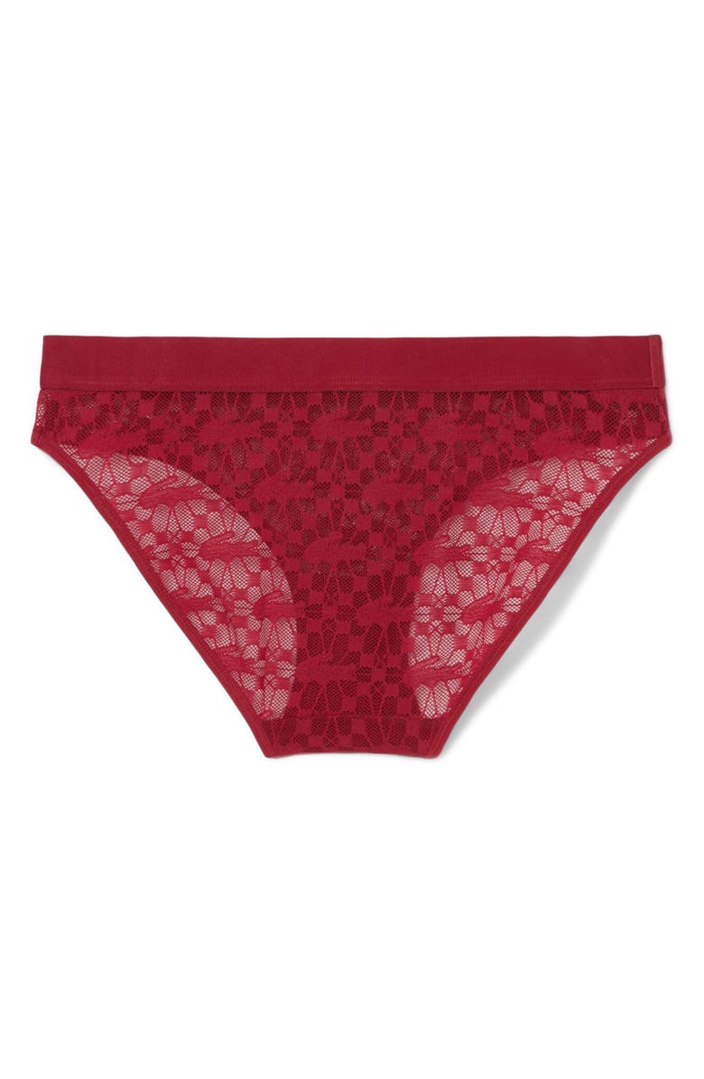 Lacoste Lace Bikini Briefs, Alternate, color, Bordeaux