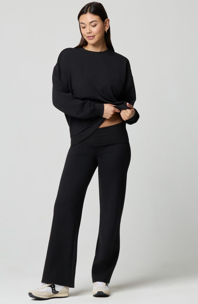 Florence by Mills Oversize Sport Sheen Crewneck Sweatshirt, Alternate, color, Black