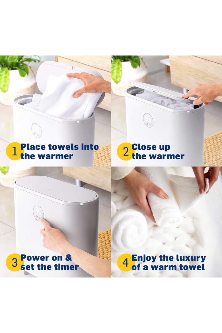Large Towel Warmer with LED - Grey, Alternate, color, Grey