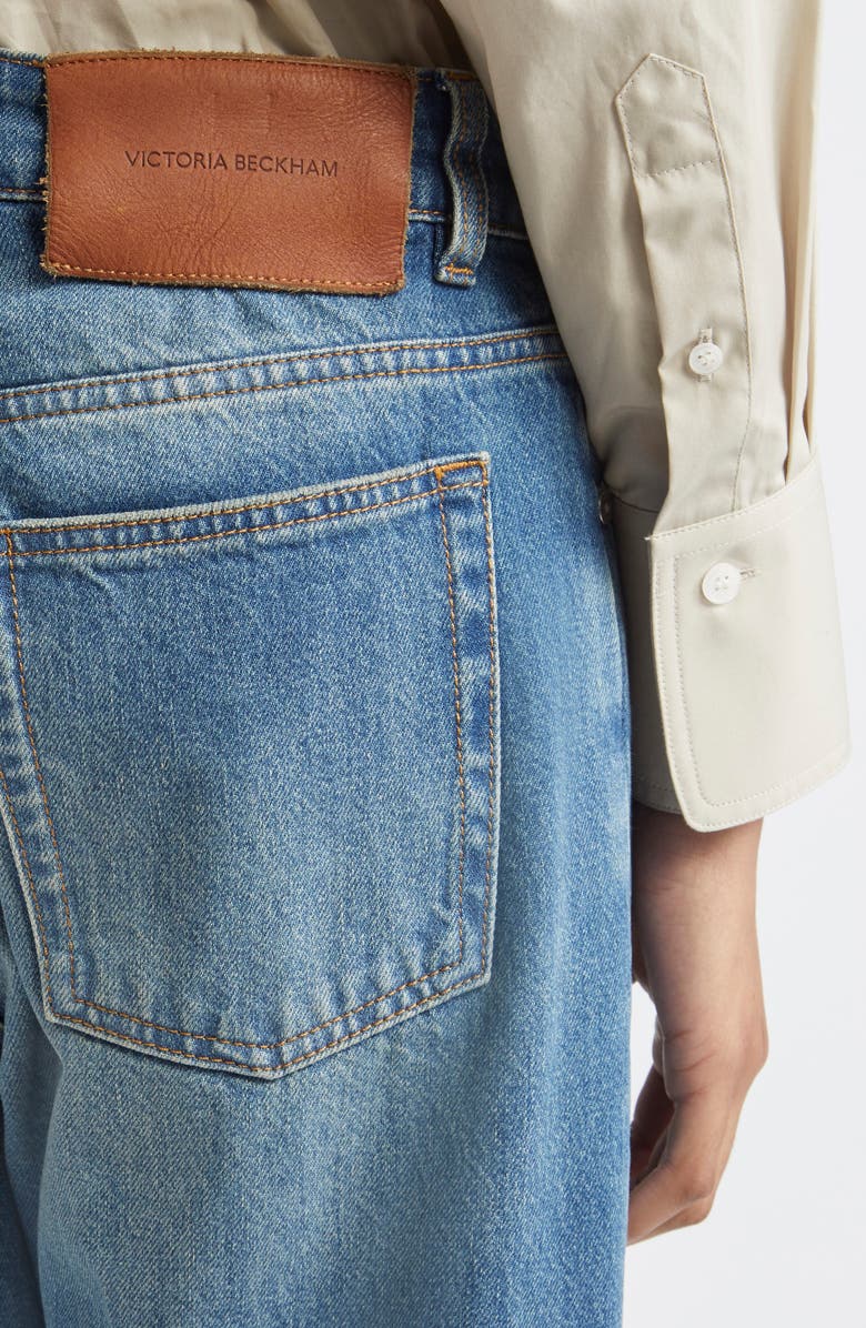 Victoria Beckham Bernie Relaxed Fit Straight Leg Jeans, Alternate, color, Washed Blue