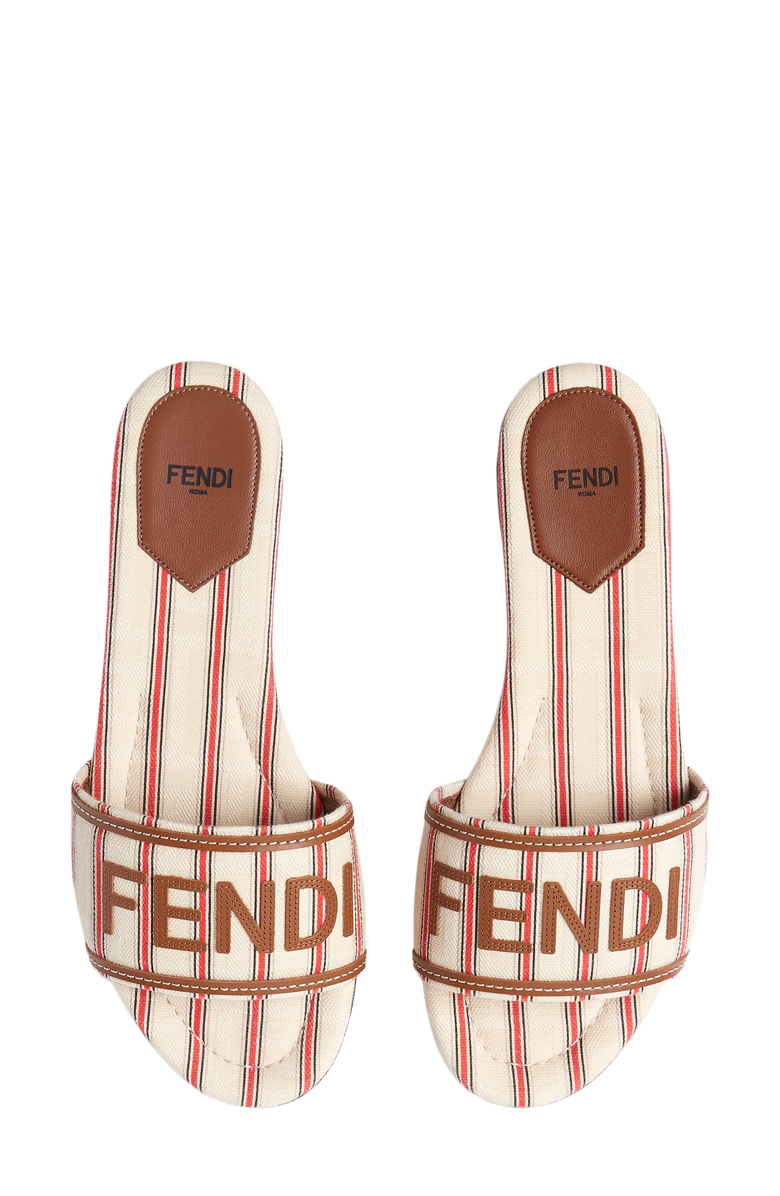 Fendi Sunshine Slide Sandal, Alternate, color, Stripe Multi