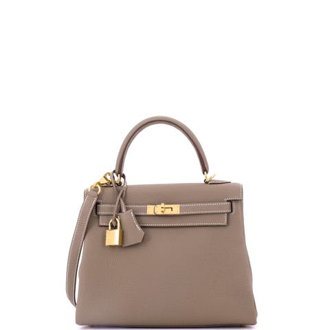 Kelly Handbag Grey Togo with Gold Hardware 25