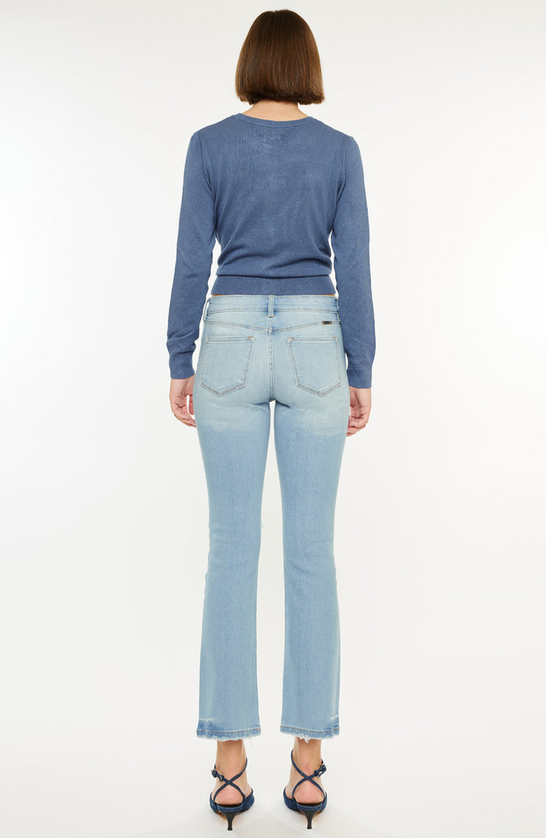 KanCan Coraline Essentials Mid Rise Kick Flare Jeans, Alternate, color, Light Wash