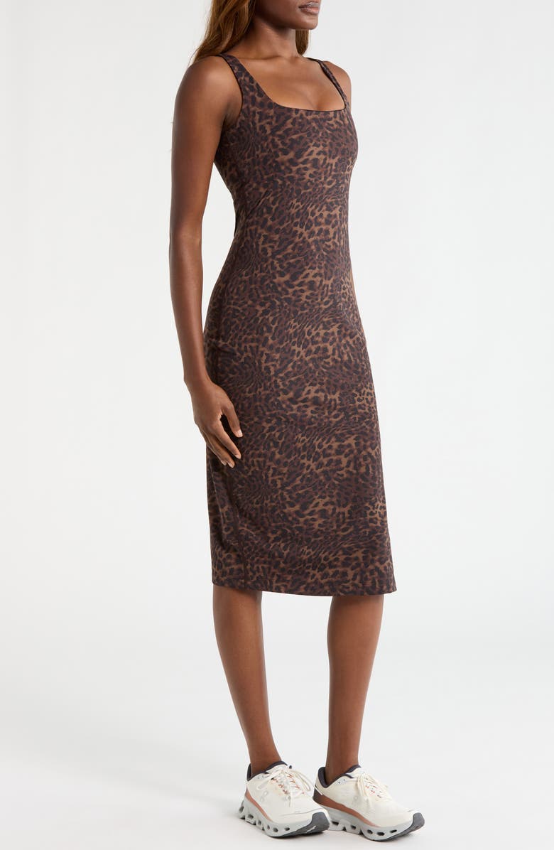 MPG Leopard Print Midi Dress, Alternate, color, Caribou Leopard