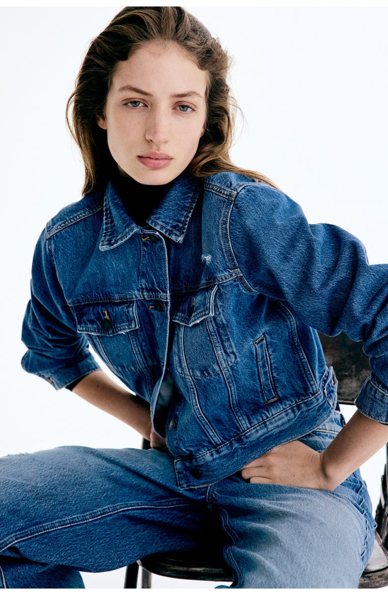 H&M Denim Jacket, Alternate, color, Denim Blue
