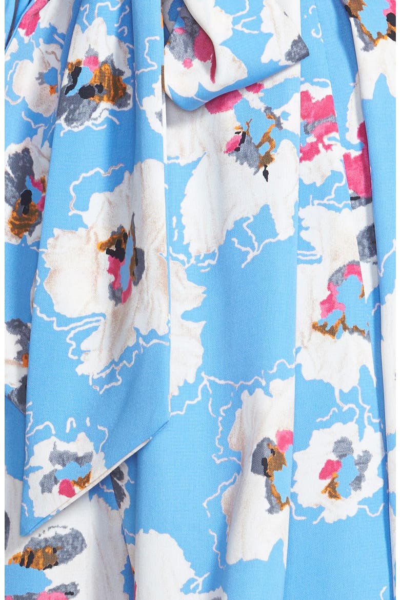 ASTR Bow Back Print Romper, Alternate, color, BLUE