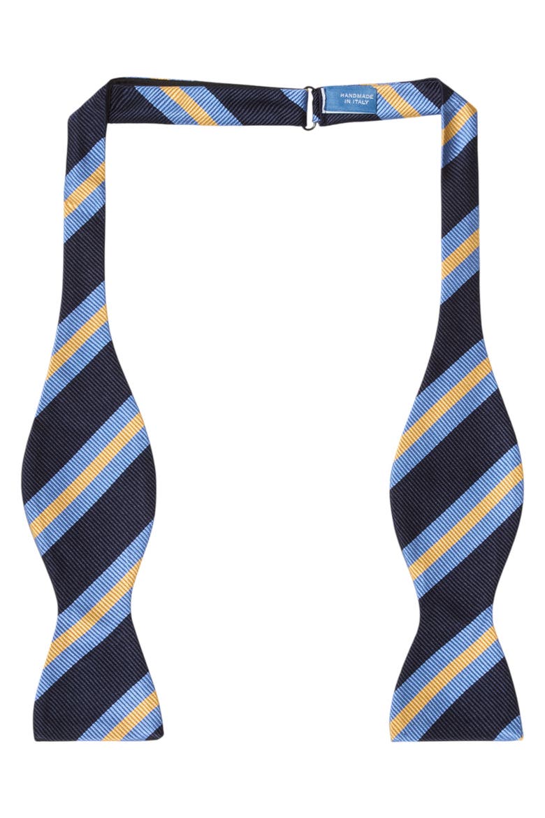 Bond Self-Tie Signature Repp Silk Bowtie, Main, color, Navy Multi