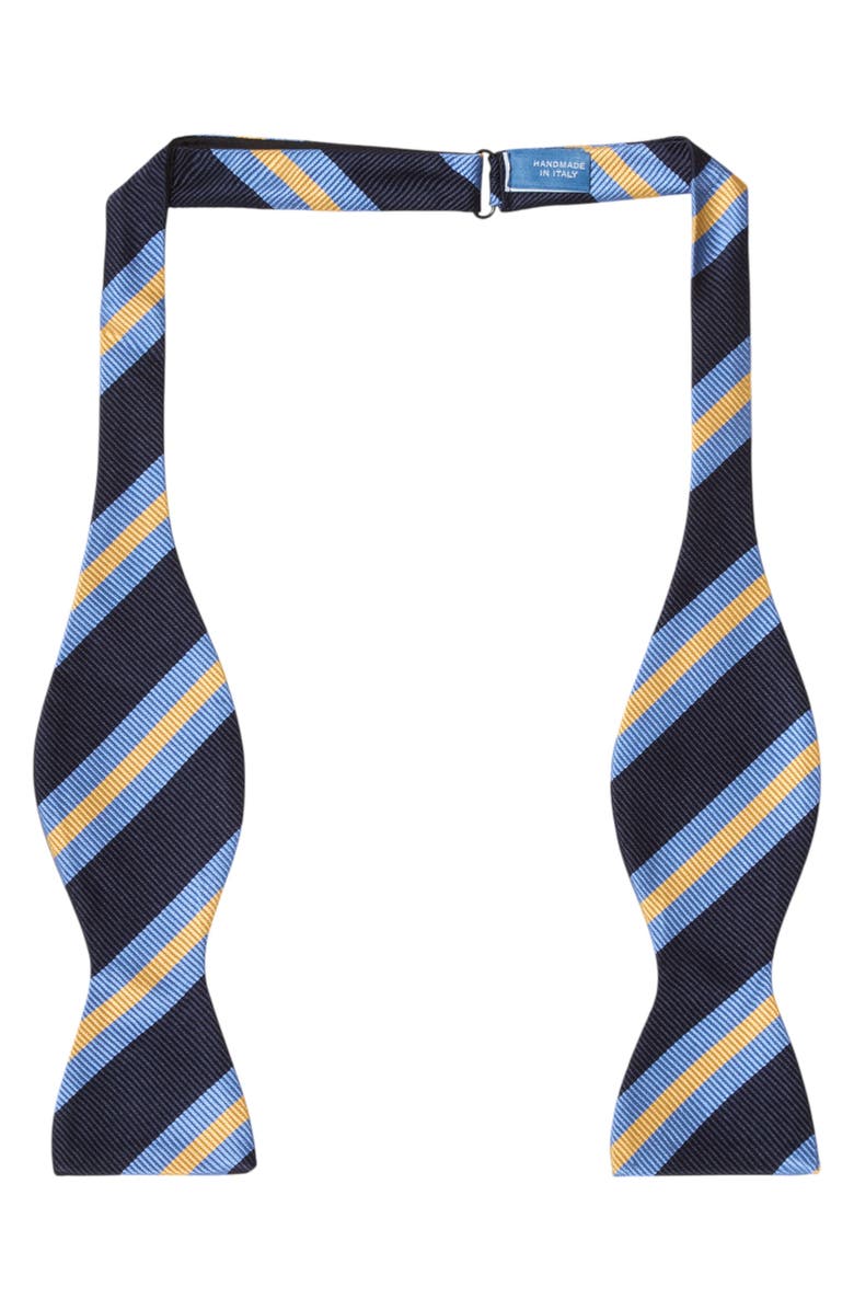 Robert Talbott Bond Self-Tie Signature Repp Silk Bowtie, Main, color, Navy Multi