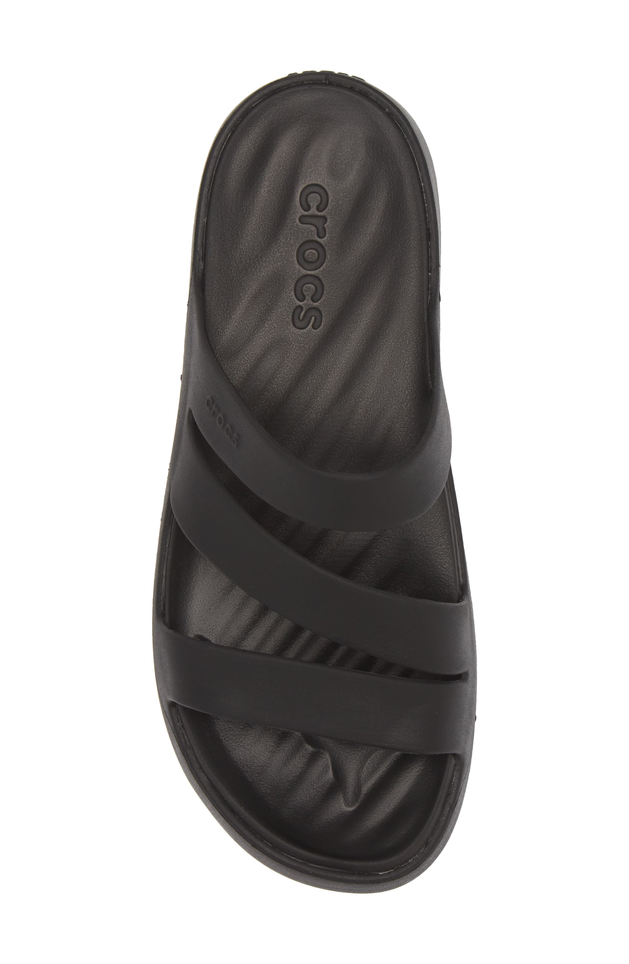 CROCS Getaway Waterproof Strappy Slide Sandal, Alternate, color, Black
