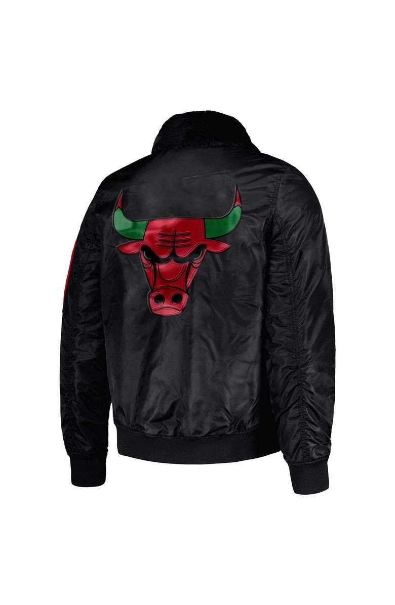 STARTER Men's Starter x Ty Mopkins Black Chicago Bulls Black History Month Satin Full-Zip Jacket, Alternate, color, 