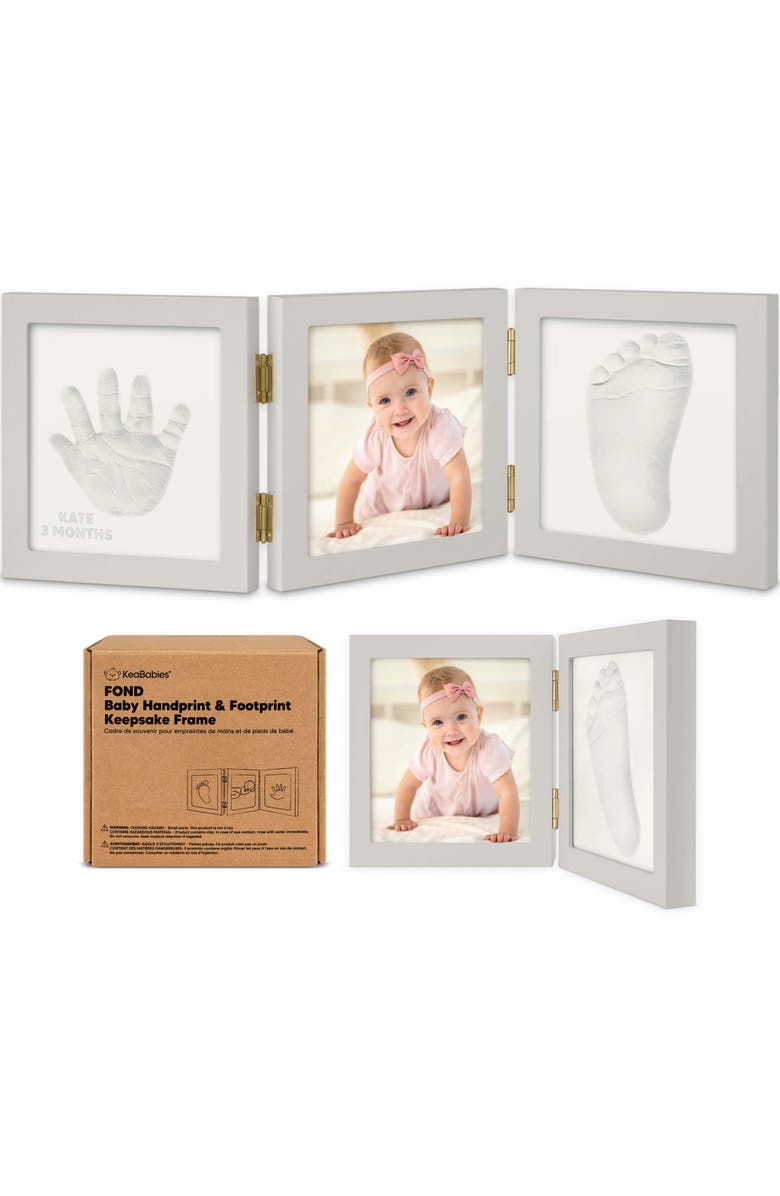 KeaBabies Fond Hand & Footprint Keepsake Frame, Main, color, Cloud Gray