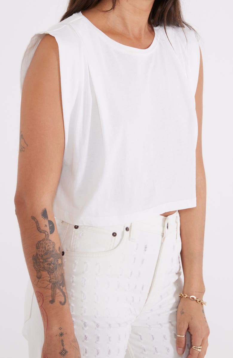 ÉTICA Zelie Pleated Crop Muscle Tee, Alternate, color, 