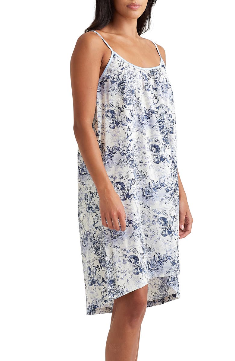 Papinelle Toile de Jouy Strappy Cotton Sateen Nightgown, Alternate, color, 