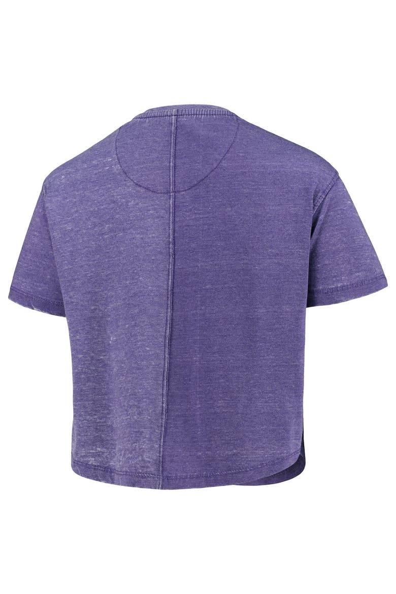 Women's Pressbox Purple LSU Tigers Edith Vintage Burnout Crop T-Shirt, Alternate, color, Purple
