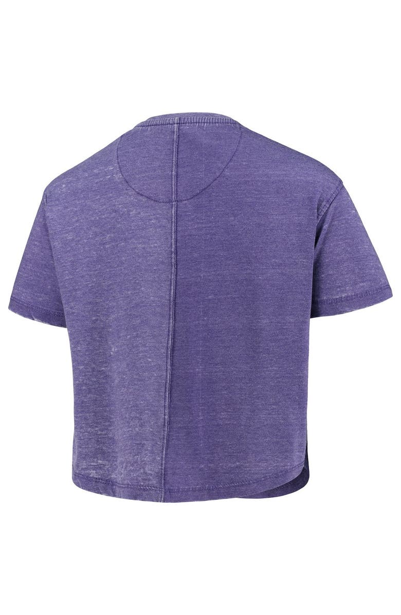 PRESSBOX Women's Pressbox Purple LSU Tigers Edith Vintage Burnout Crop T-Shirt, Alternate, color, Purple