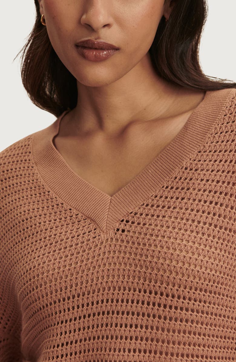 Varley Gaia Open Knit Sweater, Alternate, color, Camel
