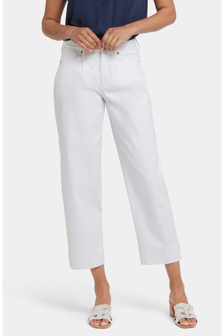 Pleated High Waist Ankle Balloon Jeans, Main, color, OPTIC WHITE