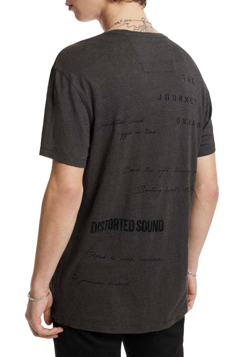 Distorted Sound Linen Blend Graphic Tee, Alternate, color, COAL