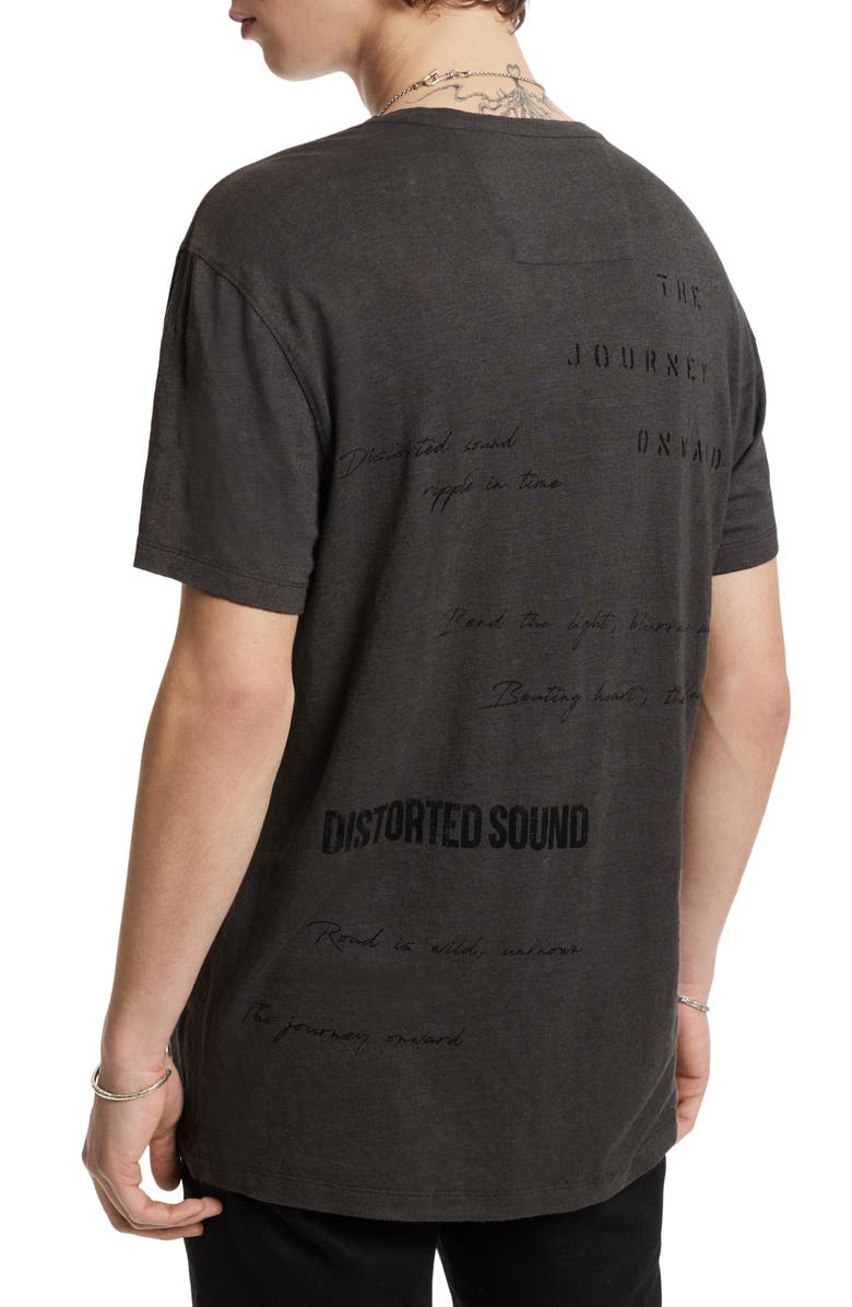 John Varvatos Distorted Sound Linen Blend Graphic Tee, Alternate, color, 