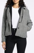 Thread & Supply Alejandra Herringbone Coat with Bib Hoodie