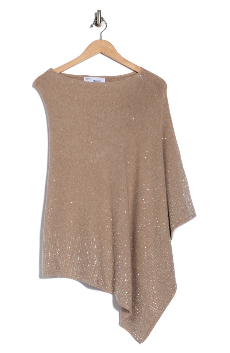 La Fiorentina Embellished Poncho, Main, color, Oatmeal