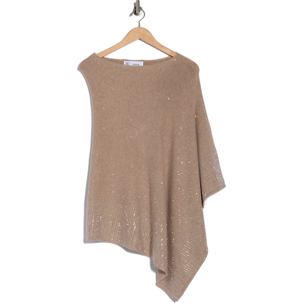 La Fiorentina Embellished Poncho In Brown