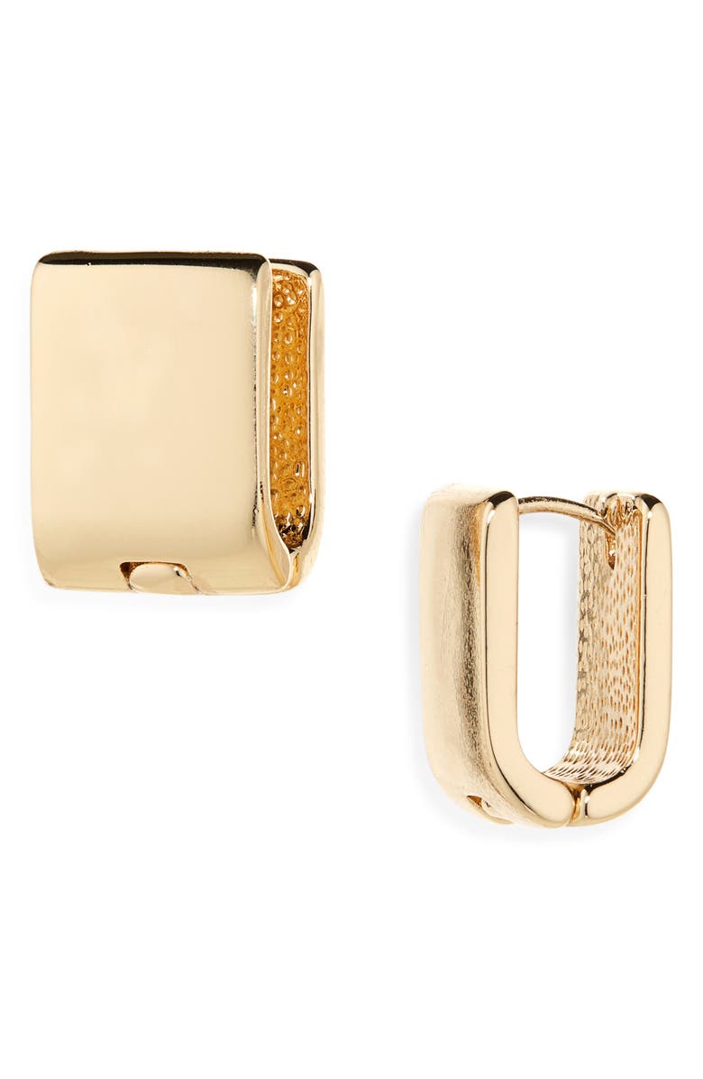 Cara Two Tone Crystal Hoop Earrings, Main, color, Gold