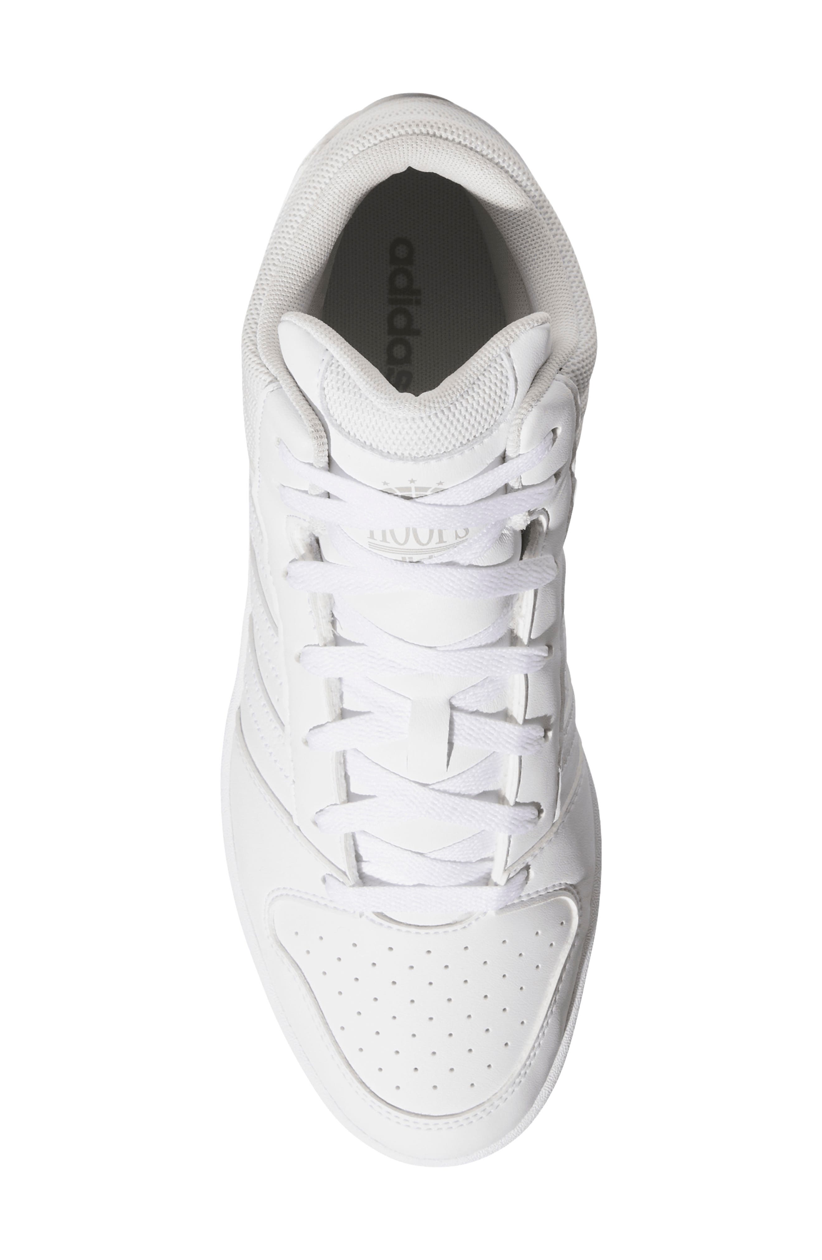 Gender Inclusive Hoops 3.0 Mid Top Sneaker, Alternate, color, WHITE/ WHITE/ GREY