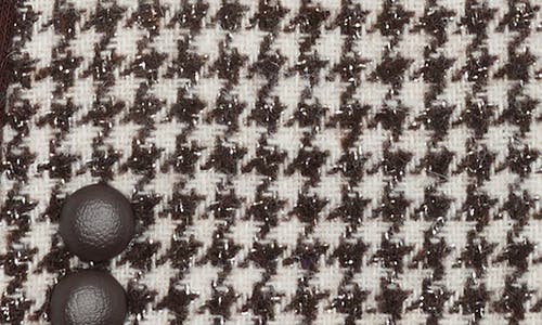 Nanette Lepore Houndstooth Button Gloves In Brown