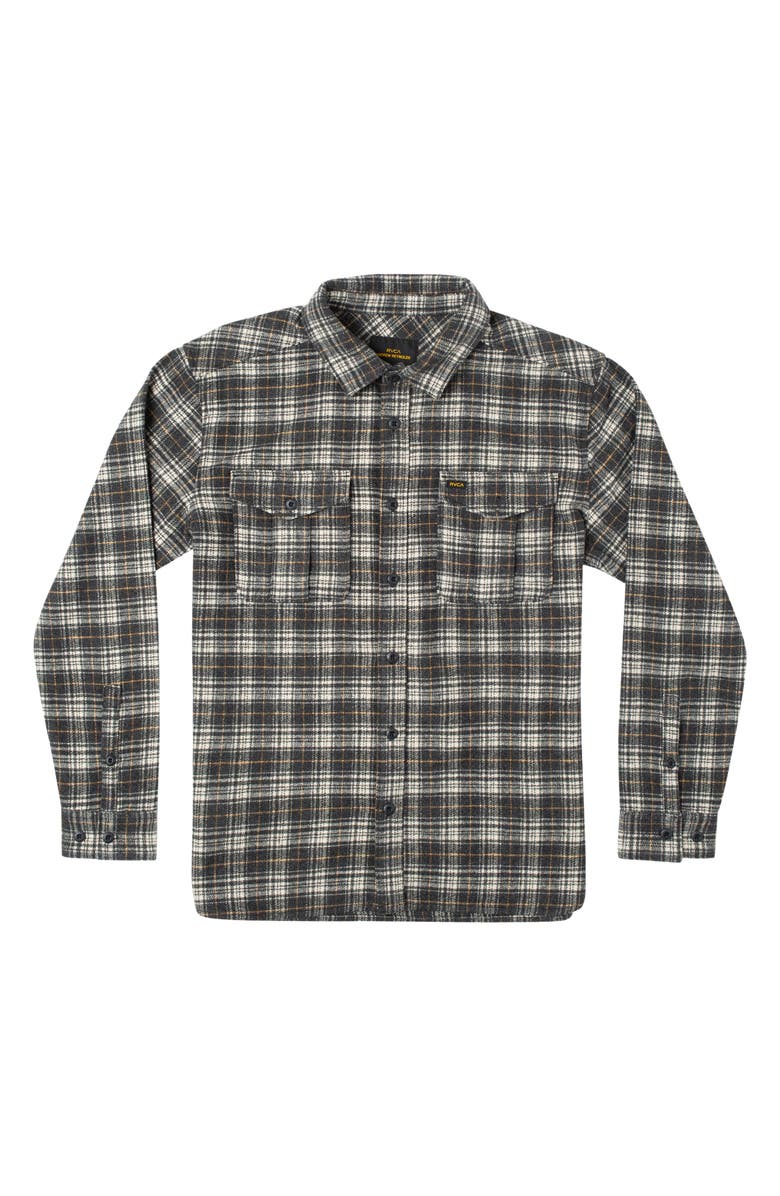 RVCA Reynolds Plaid Flannel Button-Up Shirt, Alternate, color, 