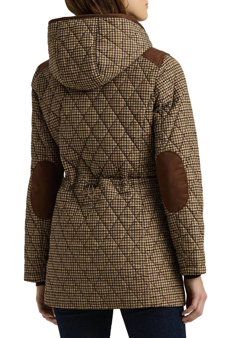 Houndstooth Check Quilted Jacket, Alternate, color, LODEN CHECK