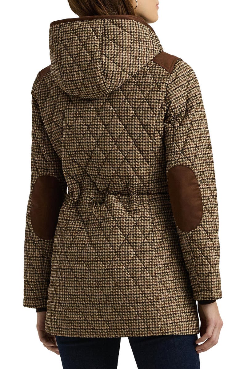 Lauren Ralph Lauren Houndstooth Check Quilted Jacket, Alternate, color, Loden Check