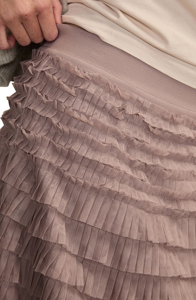 Lucky Brand Tiered Ruffle Tulle Maxi Skirt, Alternate, color, Sphinx