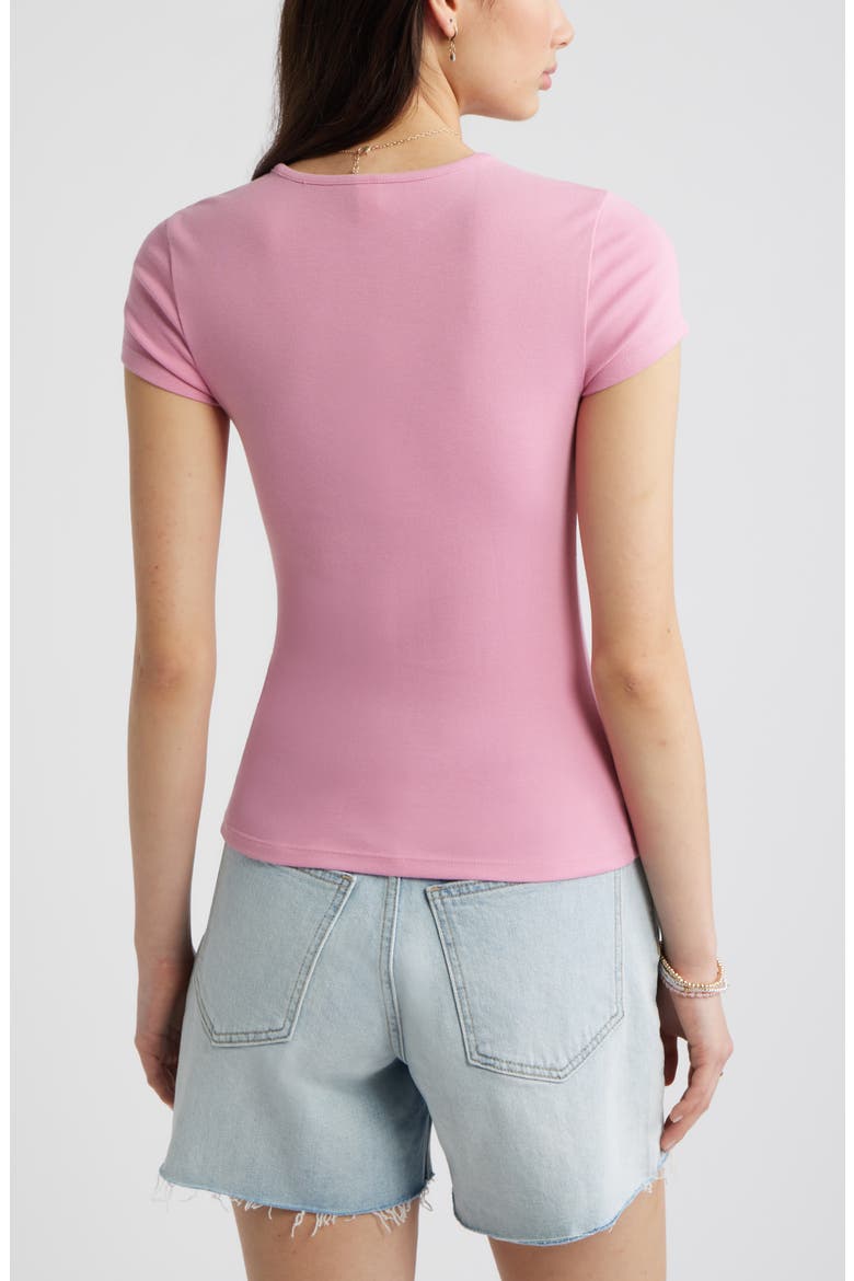 Stretch Cotton Blend Baby Tee, Alternate, color, PINK VACATION