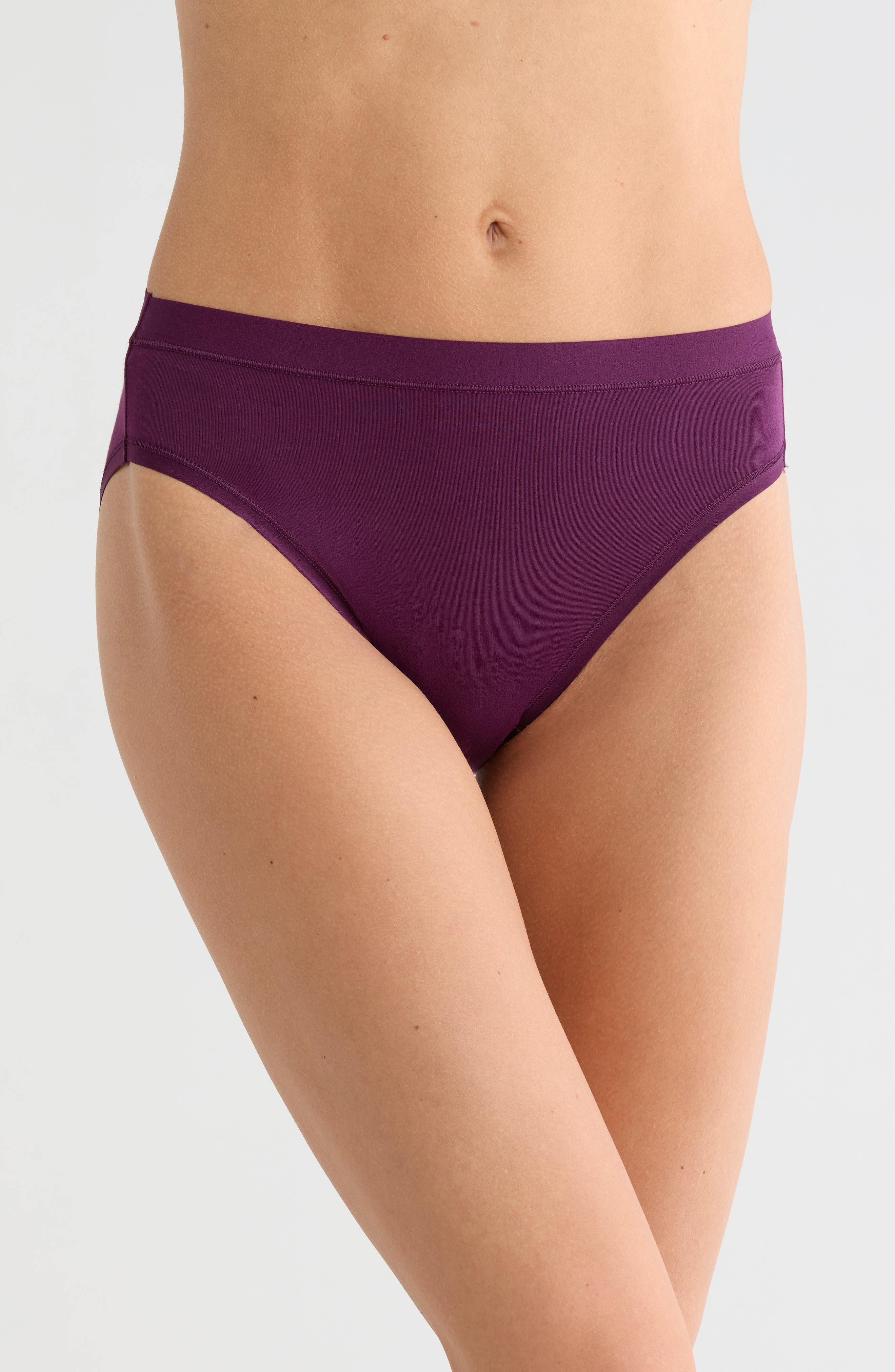 Understated Cotton Blend High Leg Briefs