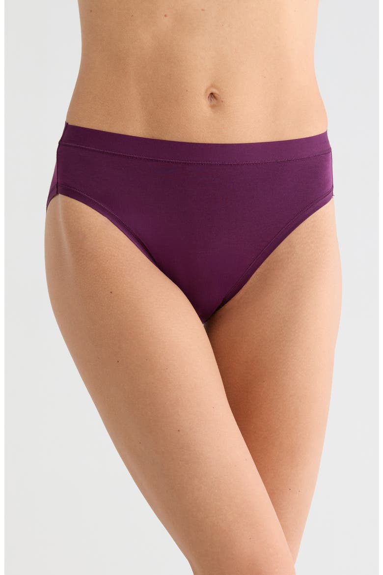 Understated Cotton Blend High Leg Briefs, Main, color, WINTER BLOOM