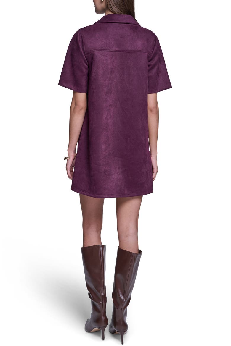 Faux Suede Shift Minidress, Alternate, color, WINE