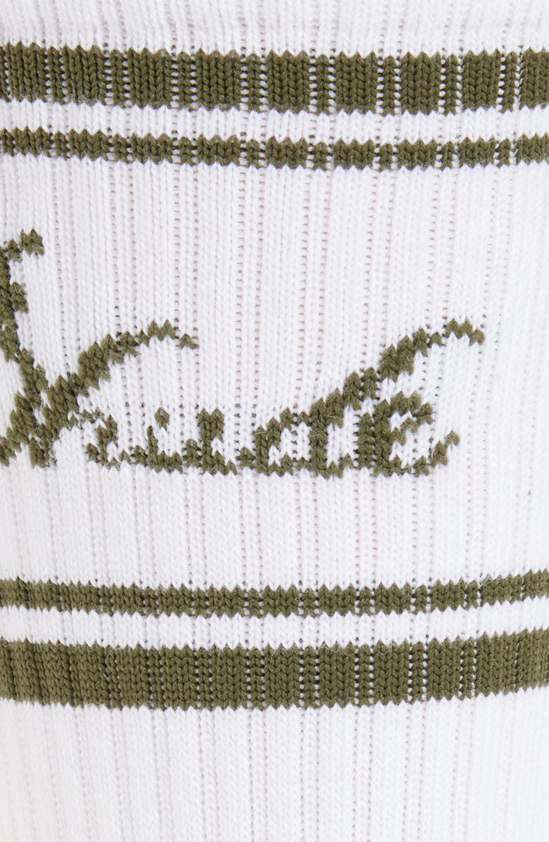 Rhude Stripe Cuff Script Rib Crew Socks, Alternate, color, 