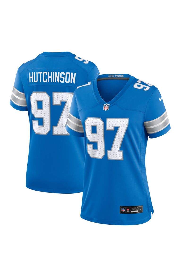 Women's Nike Aidan Hutchinson Blue Detroit Lions Game Jersey, Alternate, color, Blue
