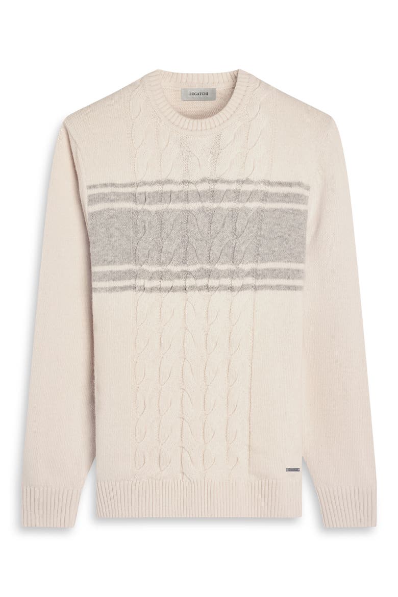 Cable Knit Wool & Cotton Sweater, Alternate, color, IVORY