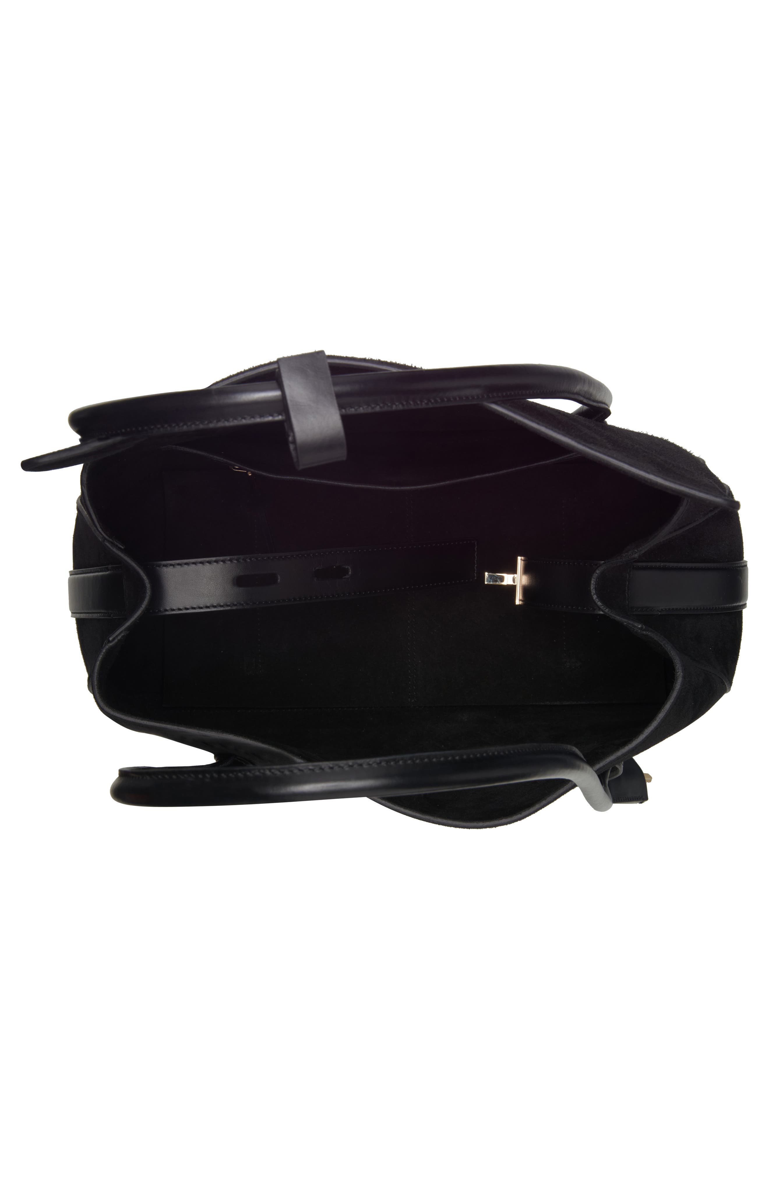 TOM FORD Medium Eclipse Suede Shoulder Bag, Alternate, color, Black