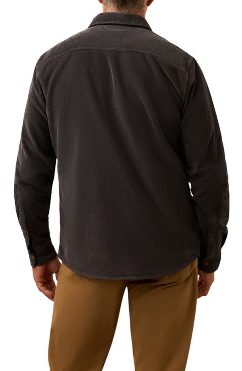 Cotton Stretch Corduroy Button-Up Overshirt