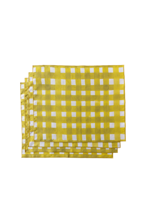 Goldie Home Yellow Cross Hatch Placemat In Yellow Cross Gold Trim