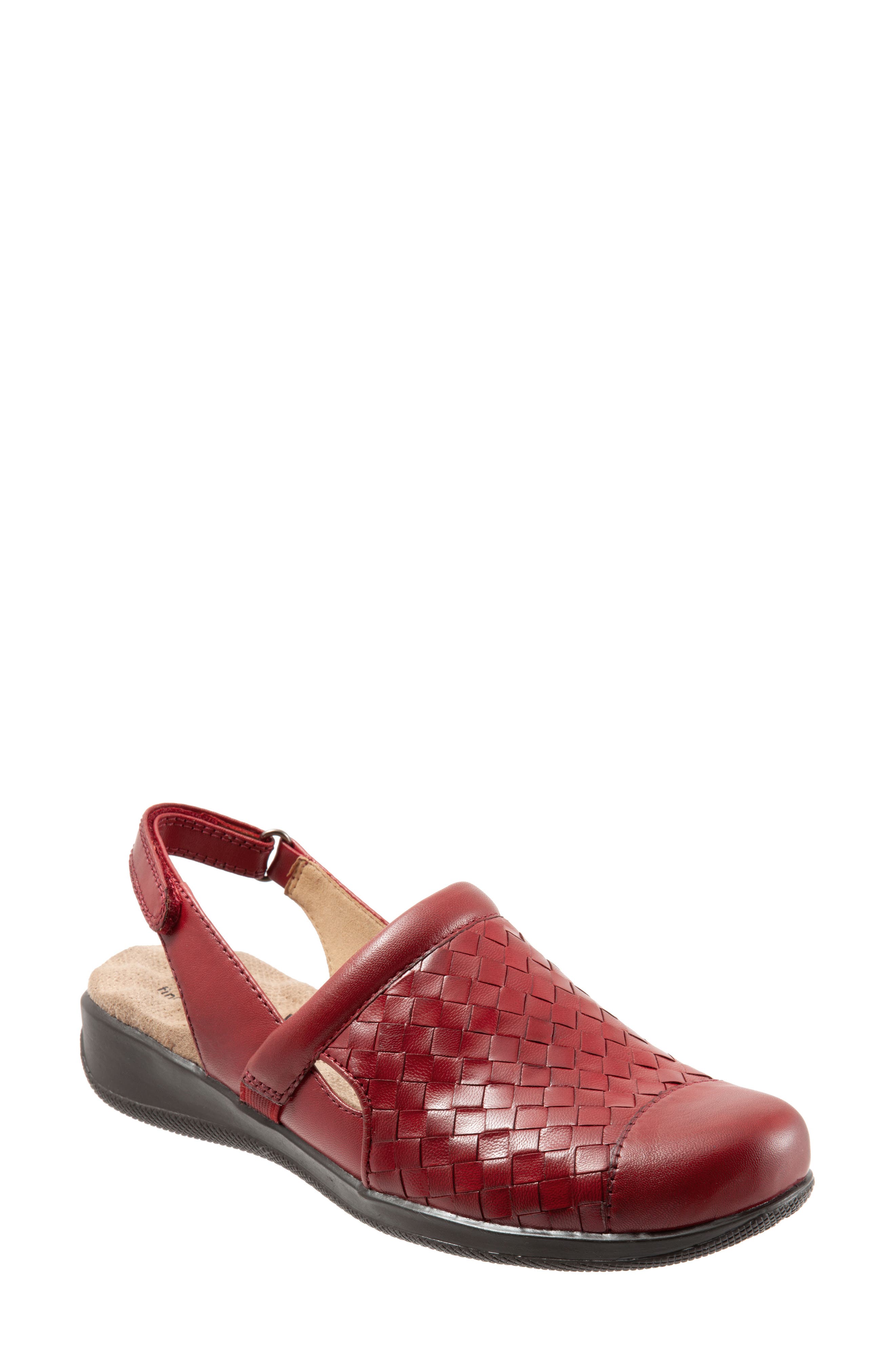 Salina II Woven Clog, Main, color, RED BURNISHED