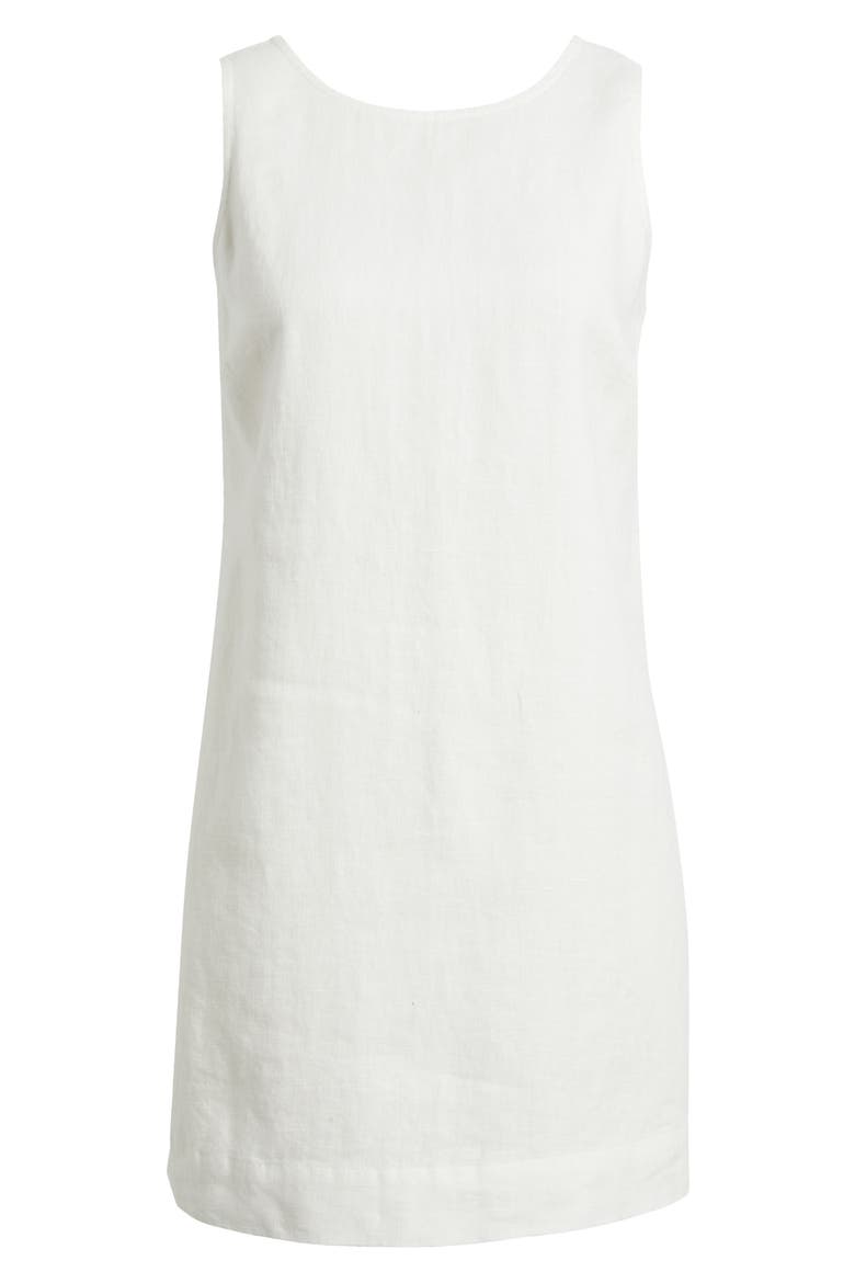 Lindsey Linen Shift Minidress, Alternate, color, WHITE