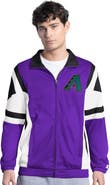 STARTER Men's Starter Purple/Black Arizona Diamondbacks Contender Tricot Full-Zip Track Jacket