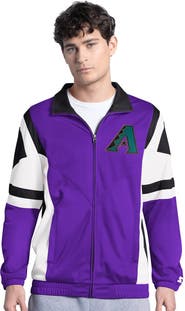 STARTER Men's Starter Purple/Black Arizona Diamondbacks Contender Tricot Full-Zip Track Jacket