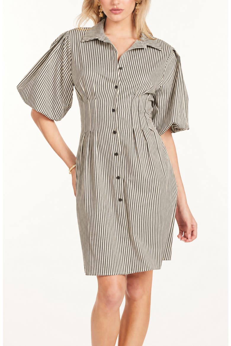Jacqueline Bubble Slv Dress, Main, color, Black Stripe